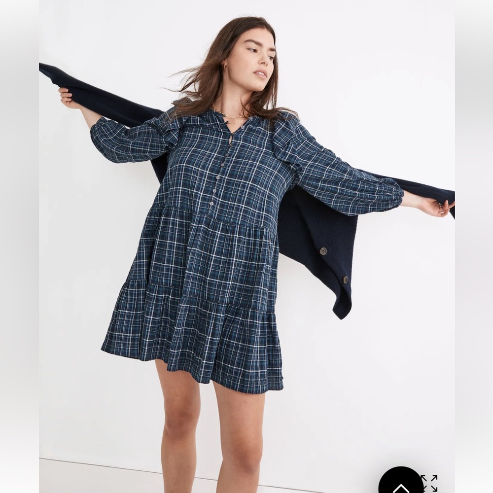 Madewell Gauze Ruffle-Trimmed Mini Dress NWT - size medium